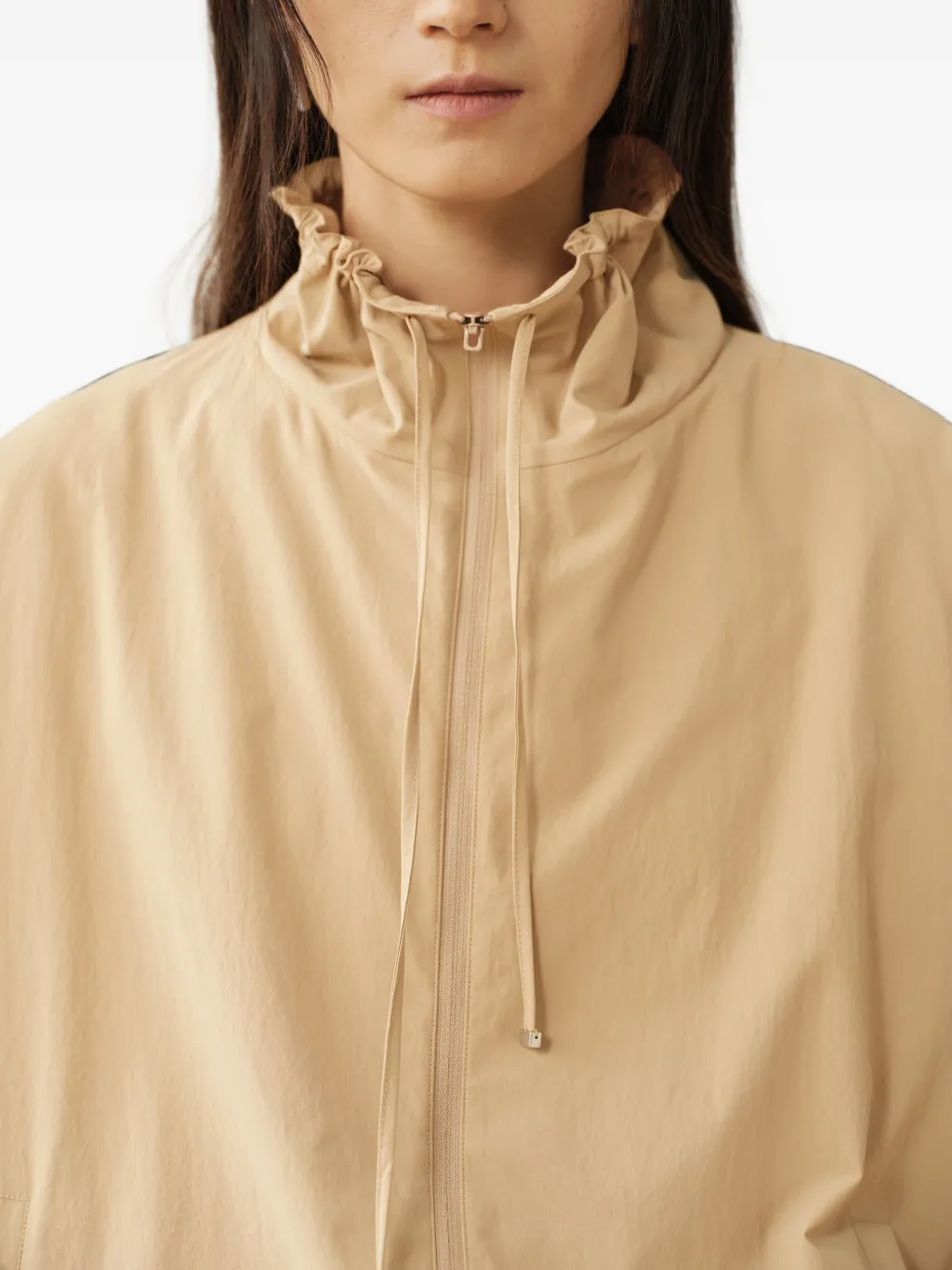 Less Drawstring High-neck Jacket In Nude