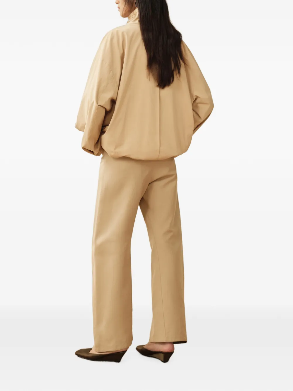Less Drawstring High-neck Jacket In Nude
