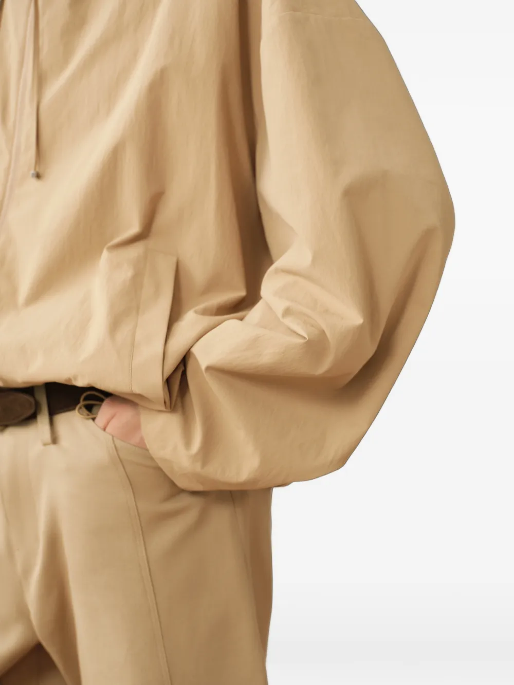 Less Drawstring High-neck Jacket In Nude