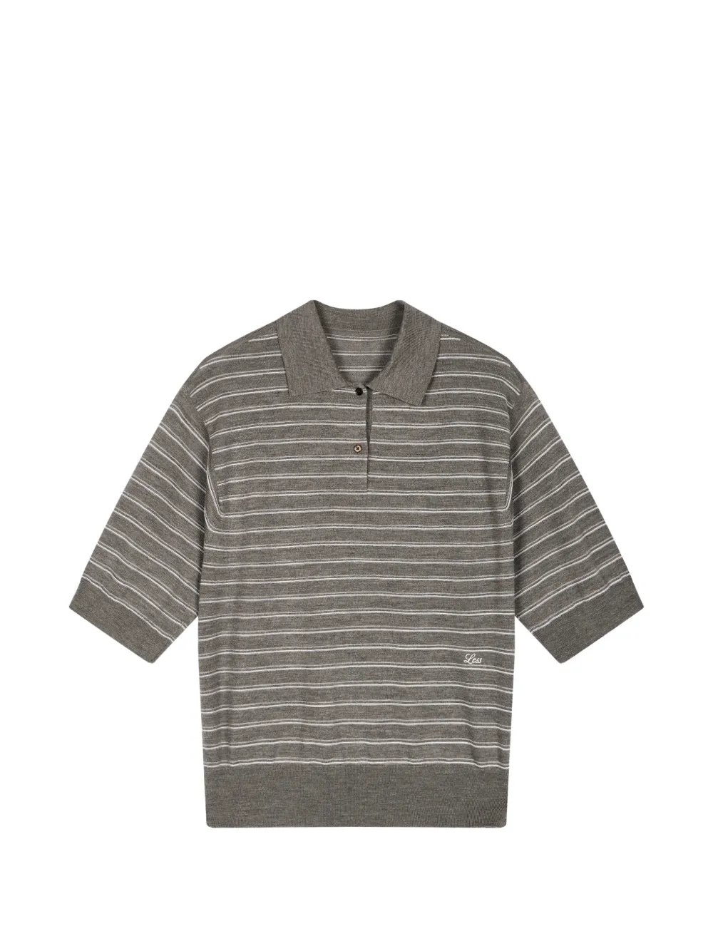 LESS Polo a righe in lana - Marrone