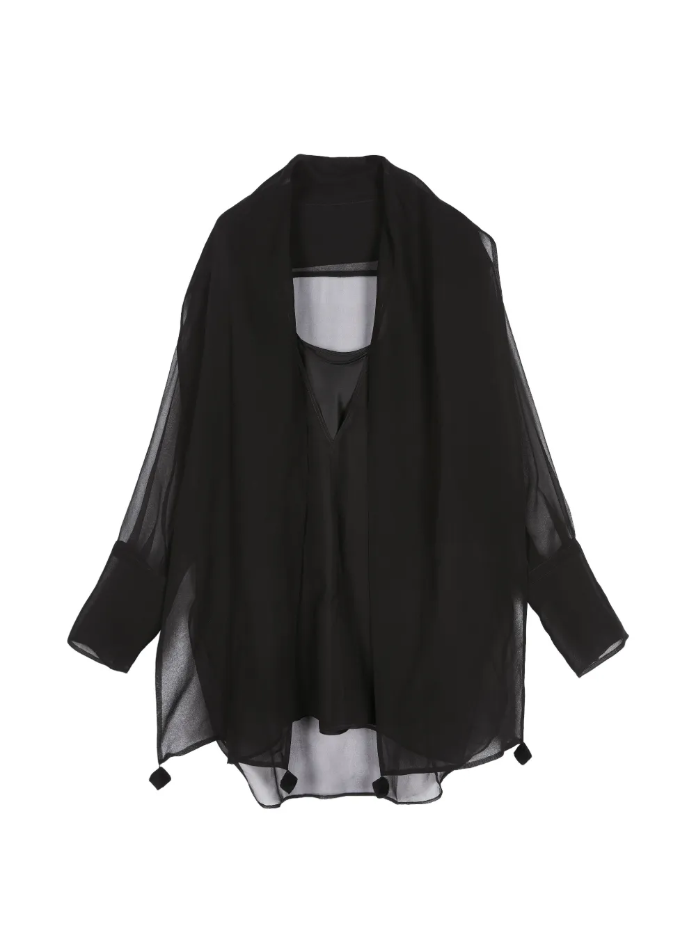 Less V-neck Silk Blouse In Schwarz