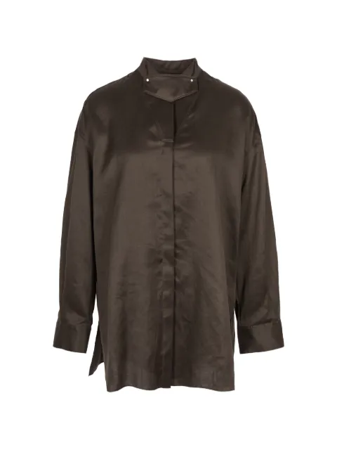 LESS collar-panel long-sleeved shirt