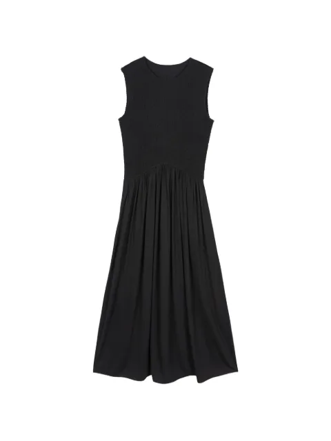 LESS shirred sleeveless maxi dress