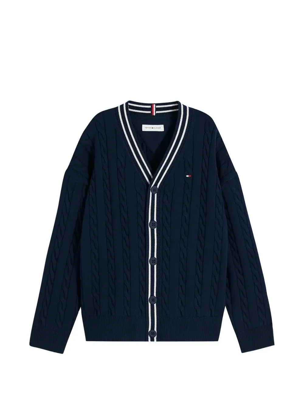 Tommy Hilfiger Junior Kabelgebreid vest Blauw