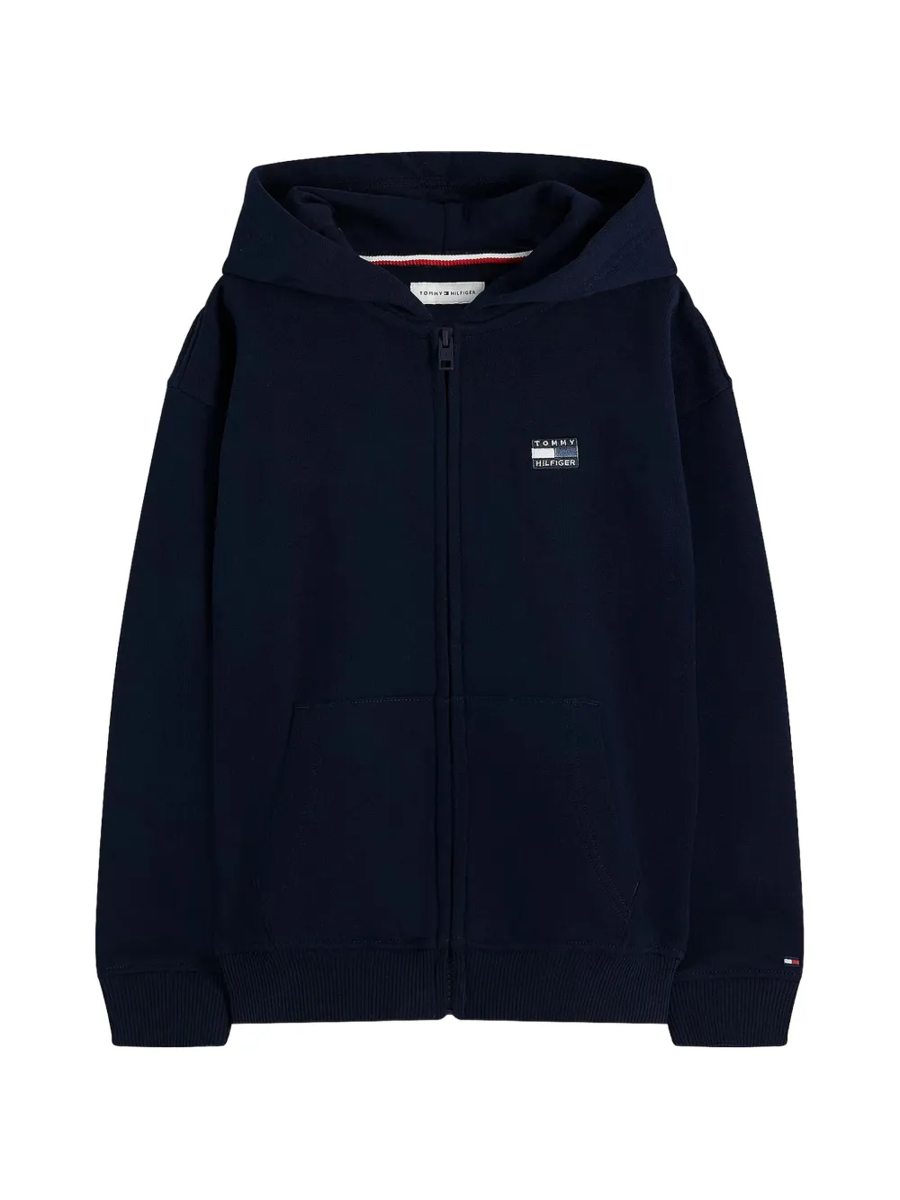 Tommy Hilfiger Junior Felpa con logo ricamato e zip - Blu