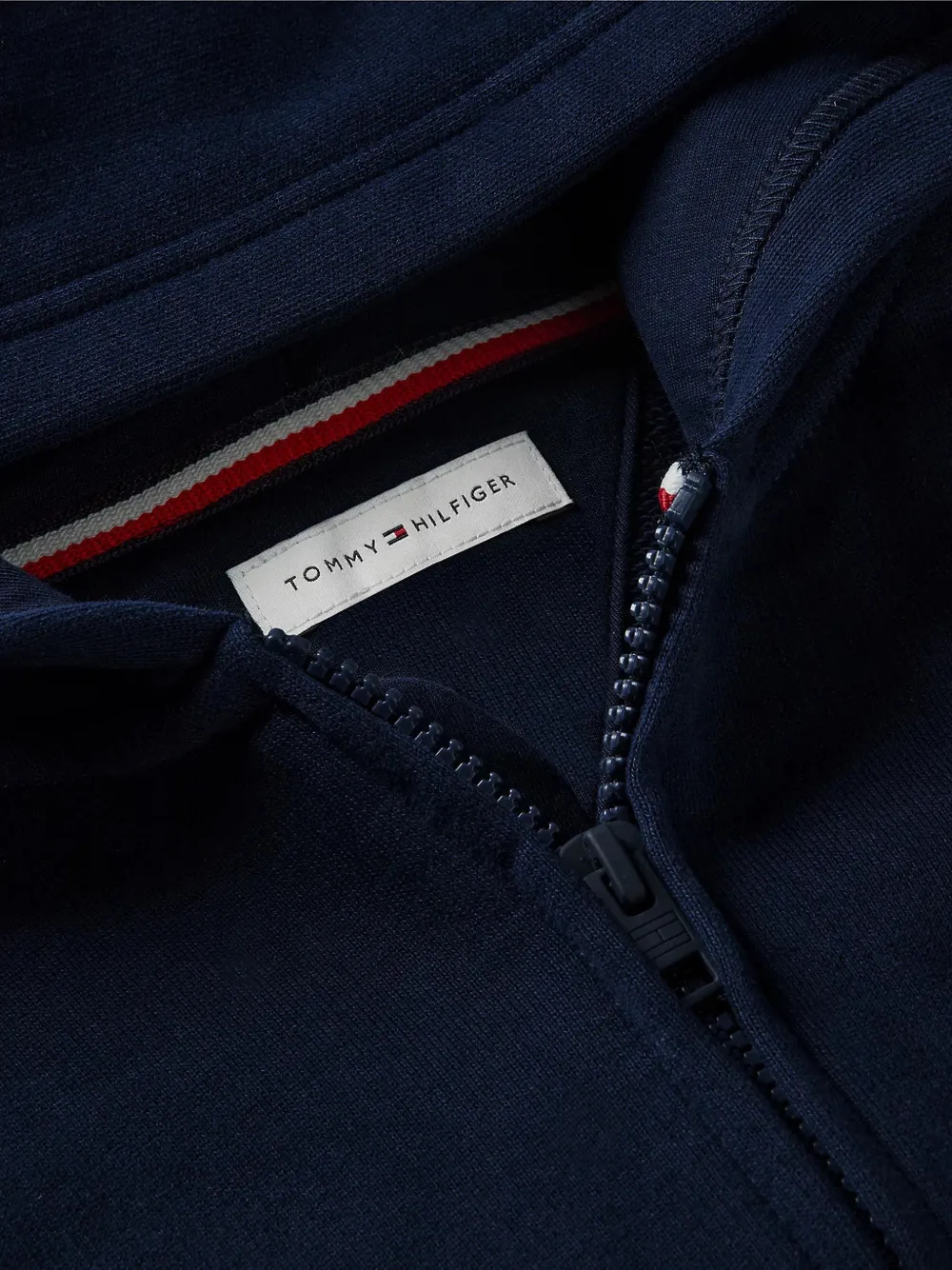 Tommy Hilfiger Junior Hoodie met geborduurd logo en rits Blauw