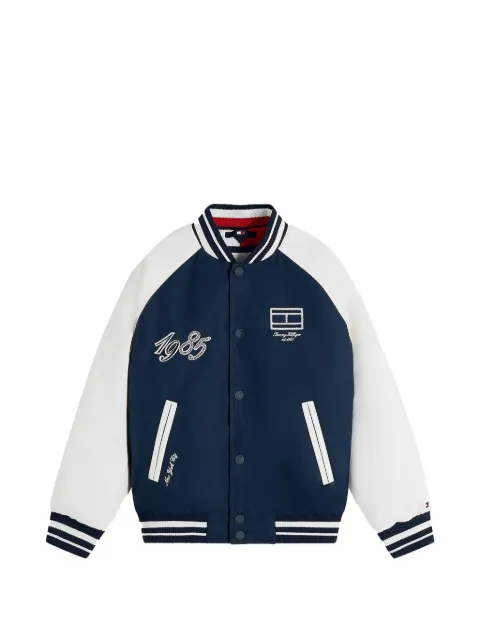Tommy Hilfiger Junior logo-embroidered bomber jacket