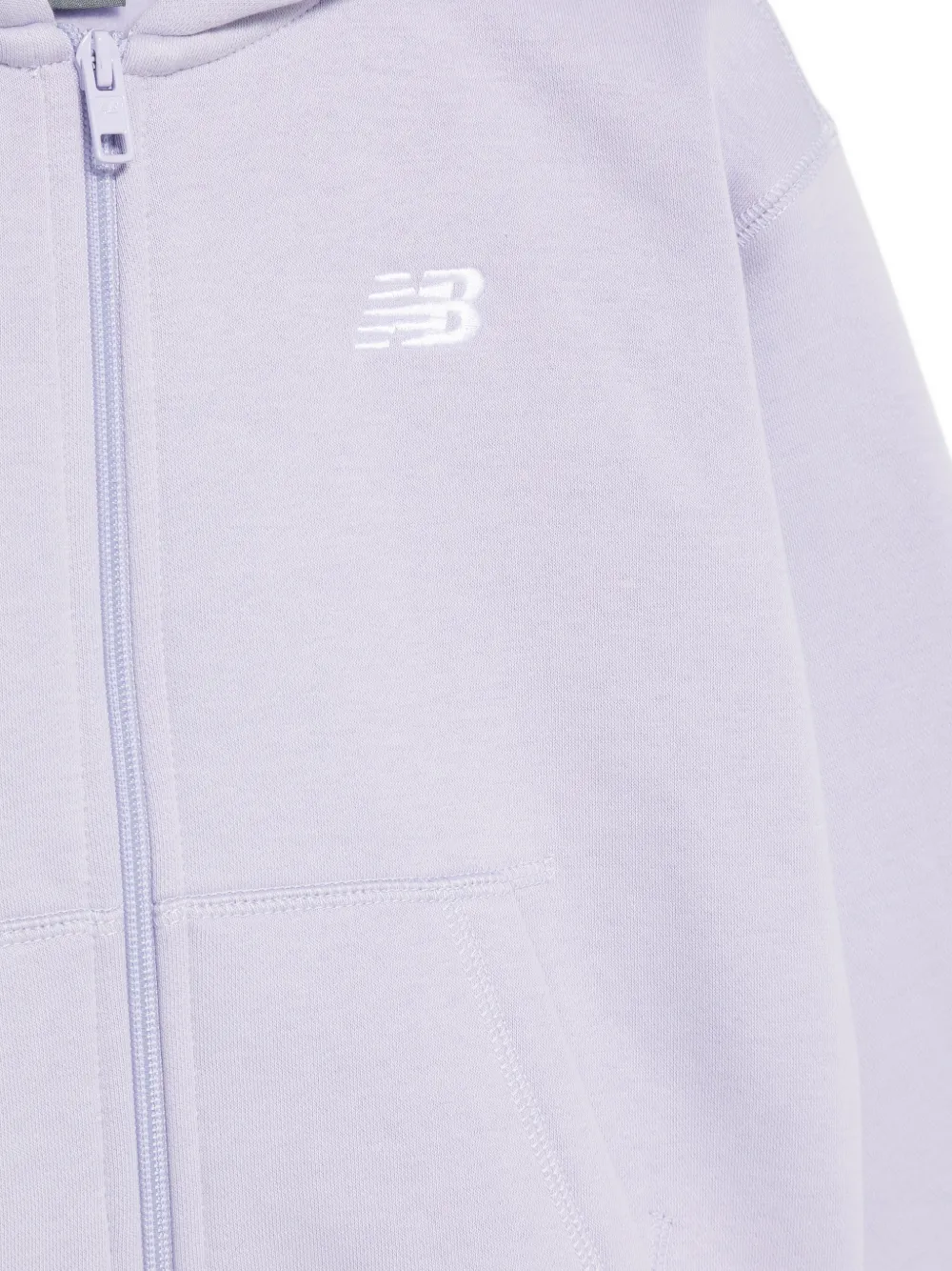 New Balance Kids Hoodie met geborduurd logo en rits Paars