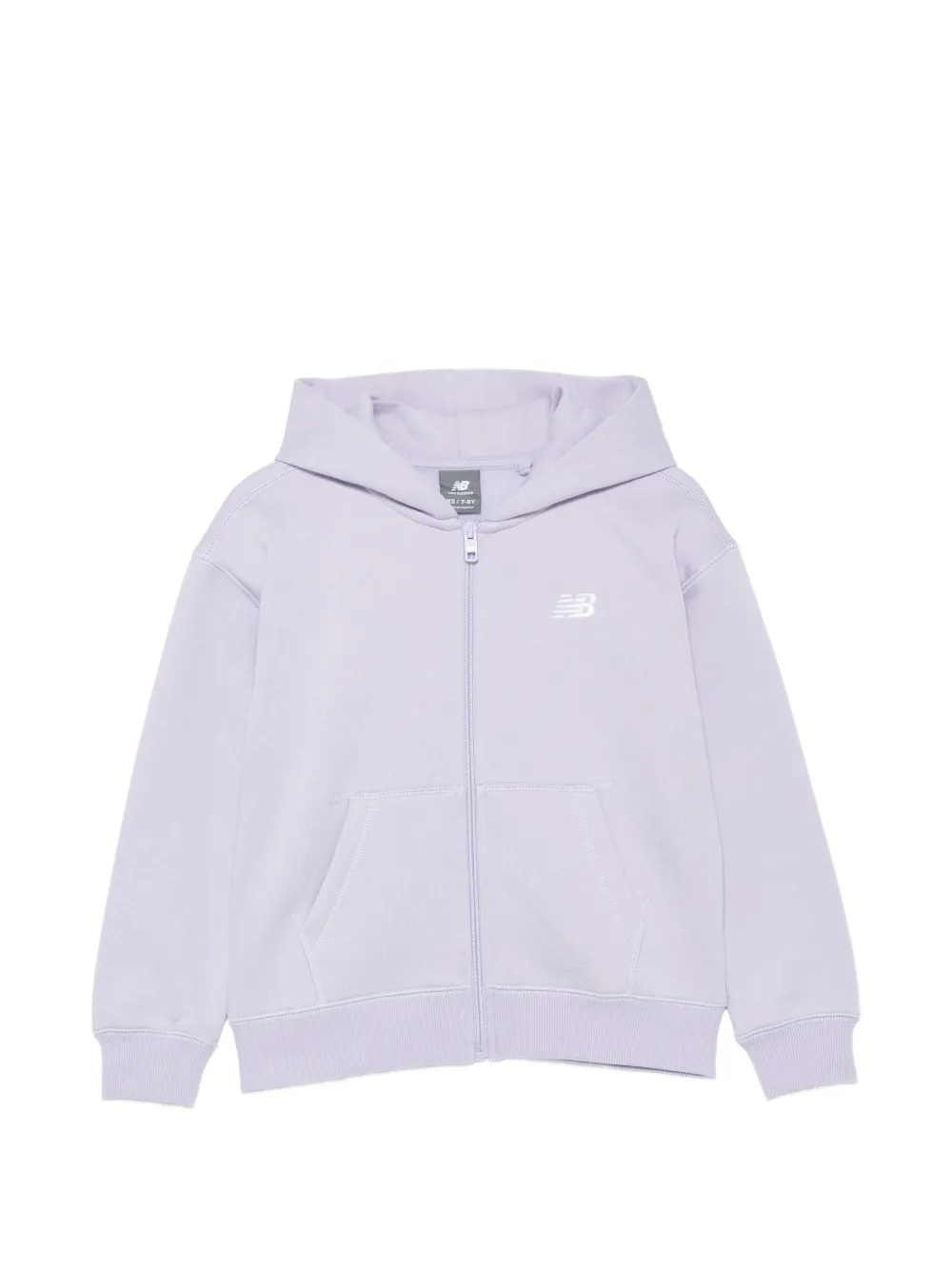 New Balance Kids Hoodie met geborduurd logo en rits Paars
