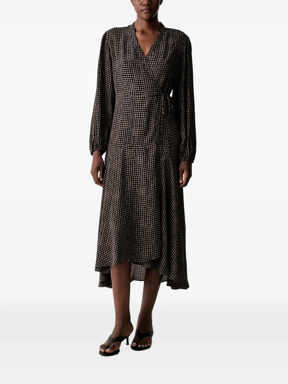 Marc O'Polo polka-dot midi dress - Marrone