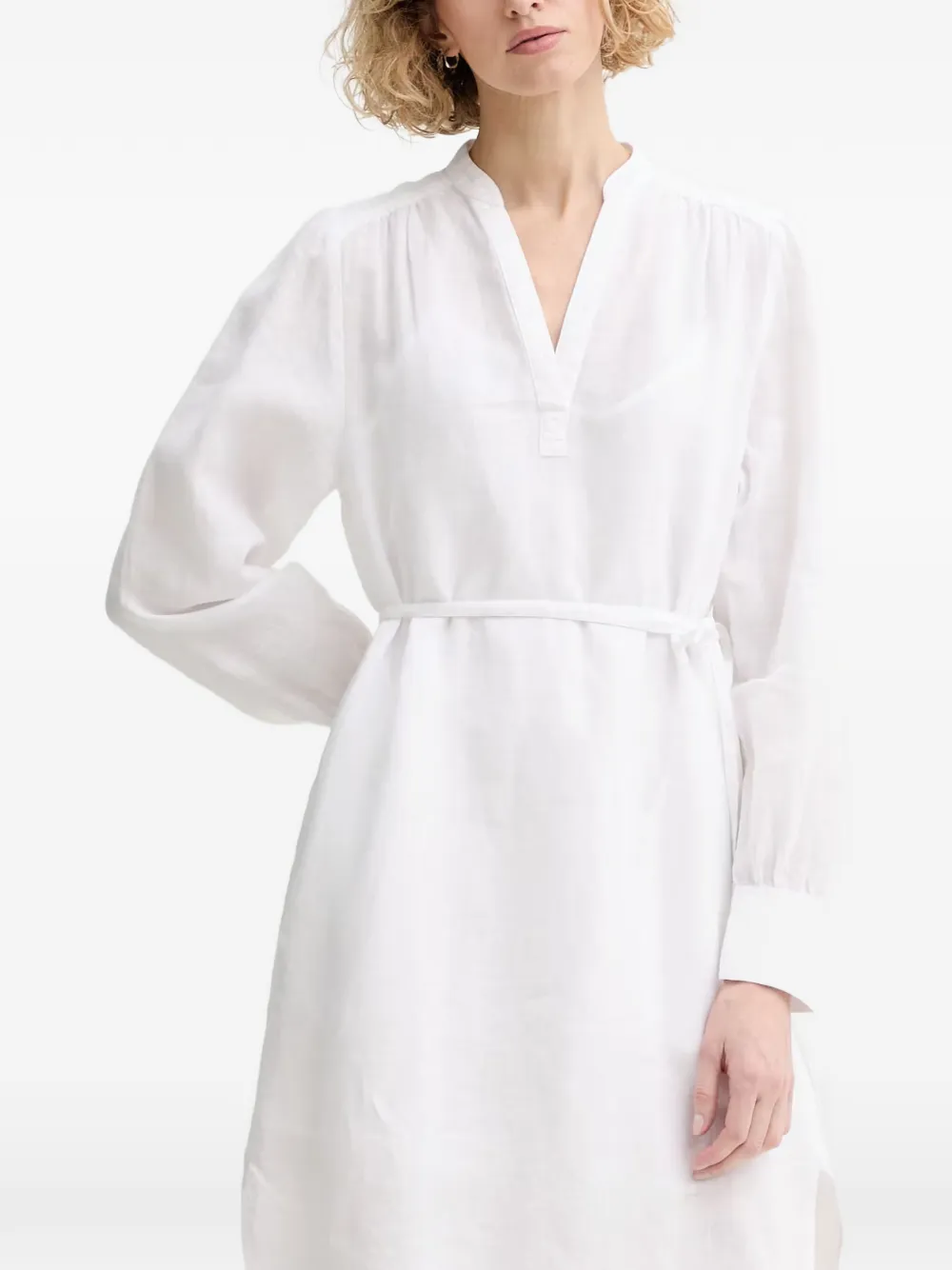 Marc O'Polo belted long-sleeve mini dress - Bianco