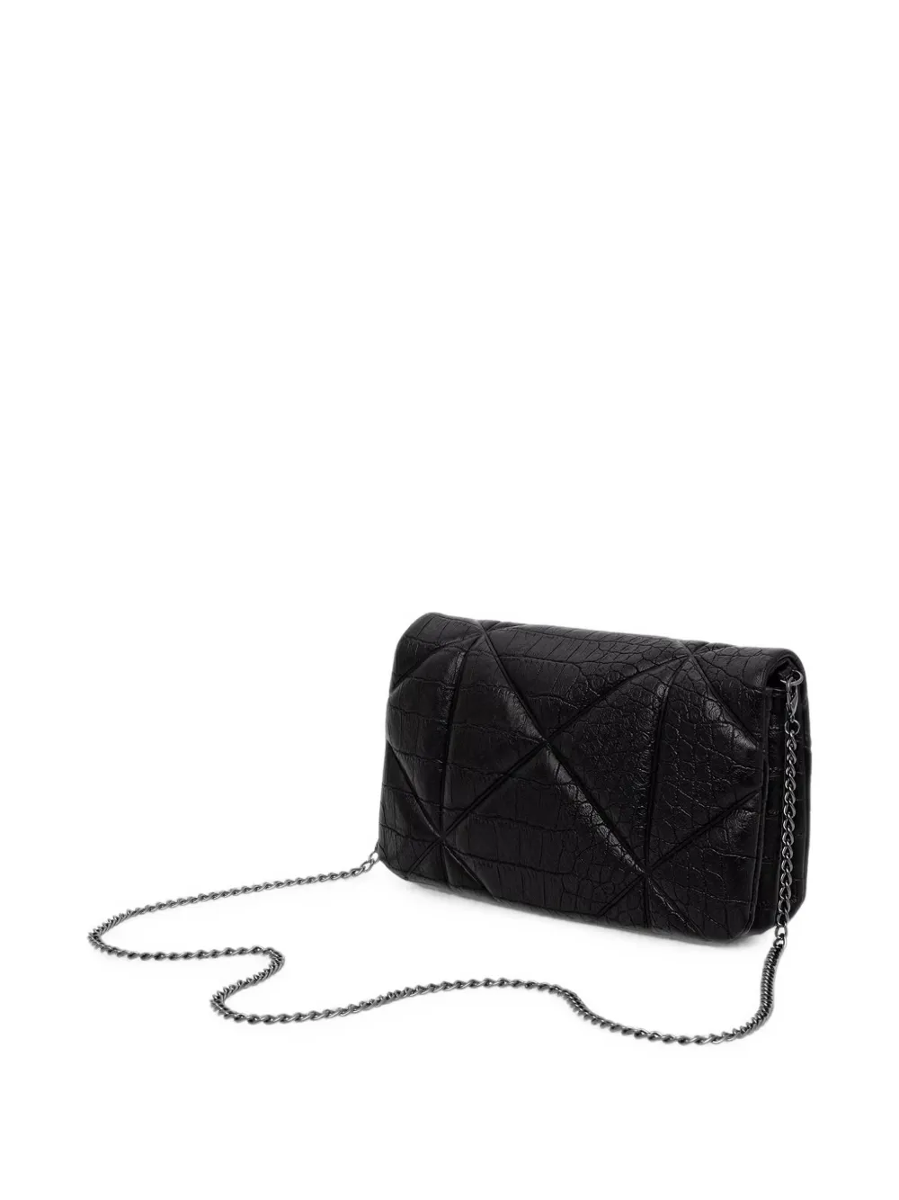 Love Moschino Gewatteerde crossbodytas met krokodillen-reliëf Zwart