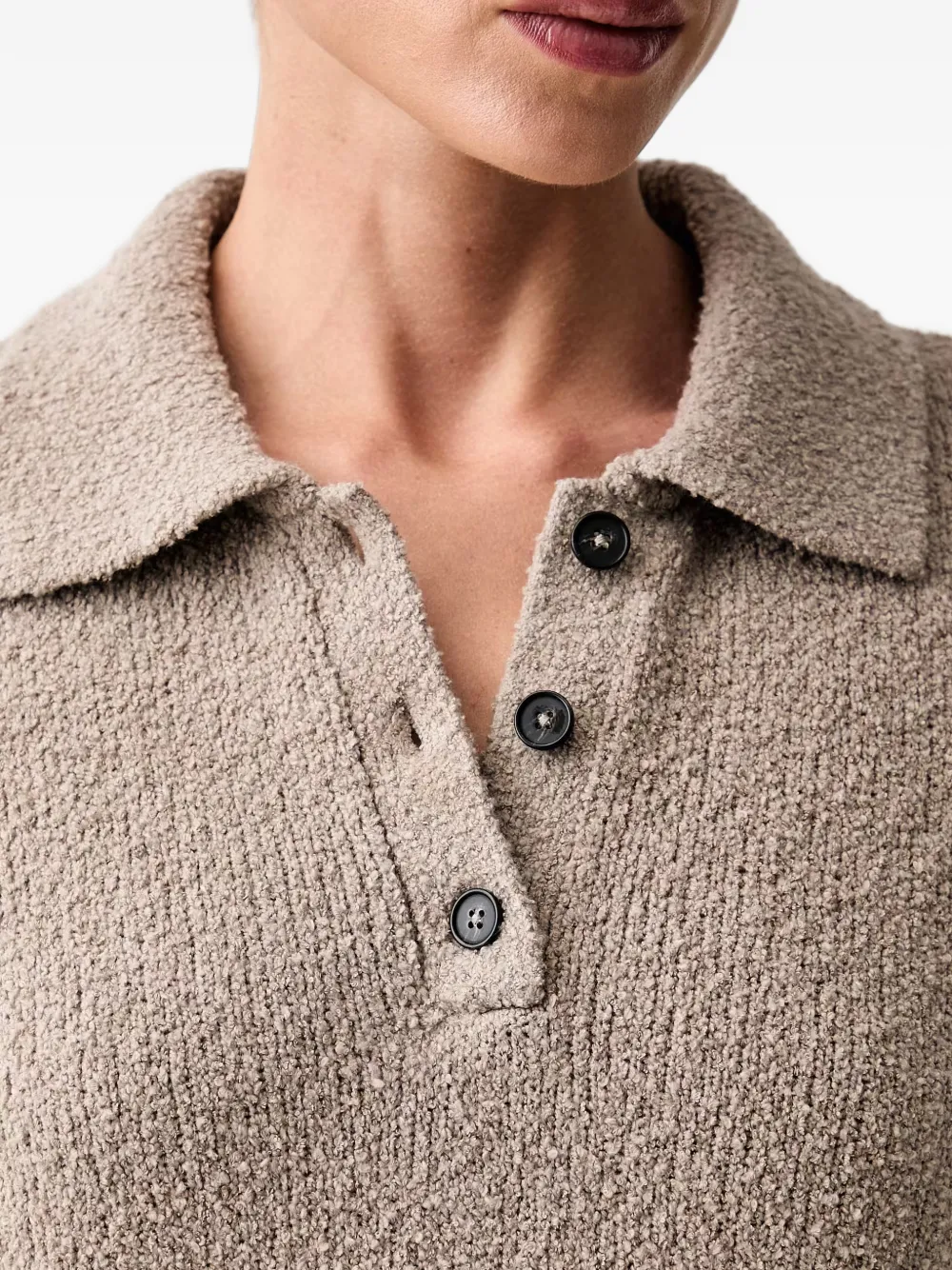 Marc O'Polo Bouclé gebreide polotop Beige