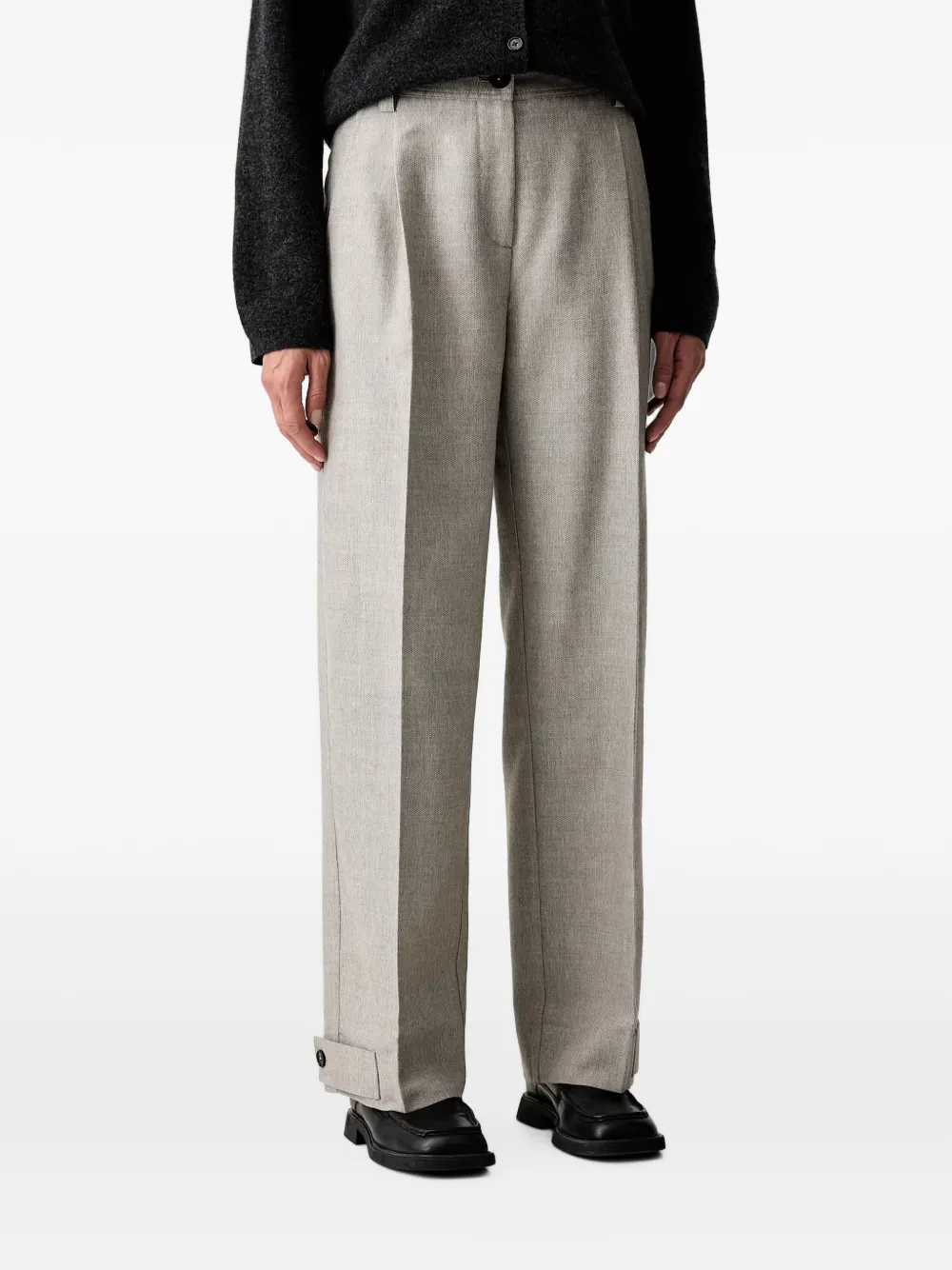 Marc O'Polo pleated button-cuff trousers - Grigio