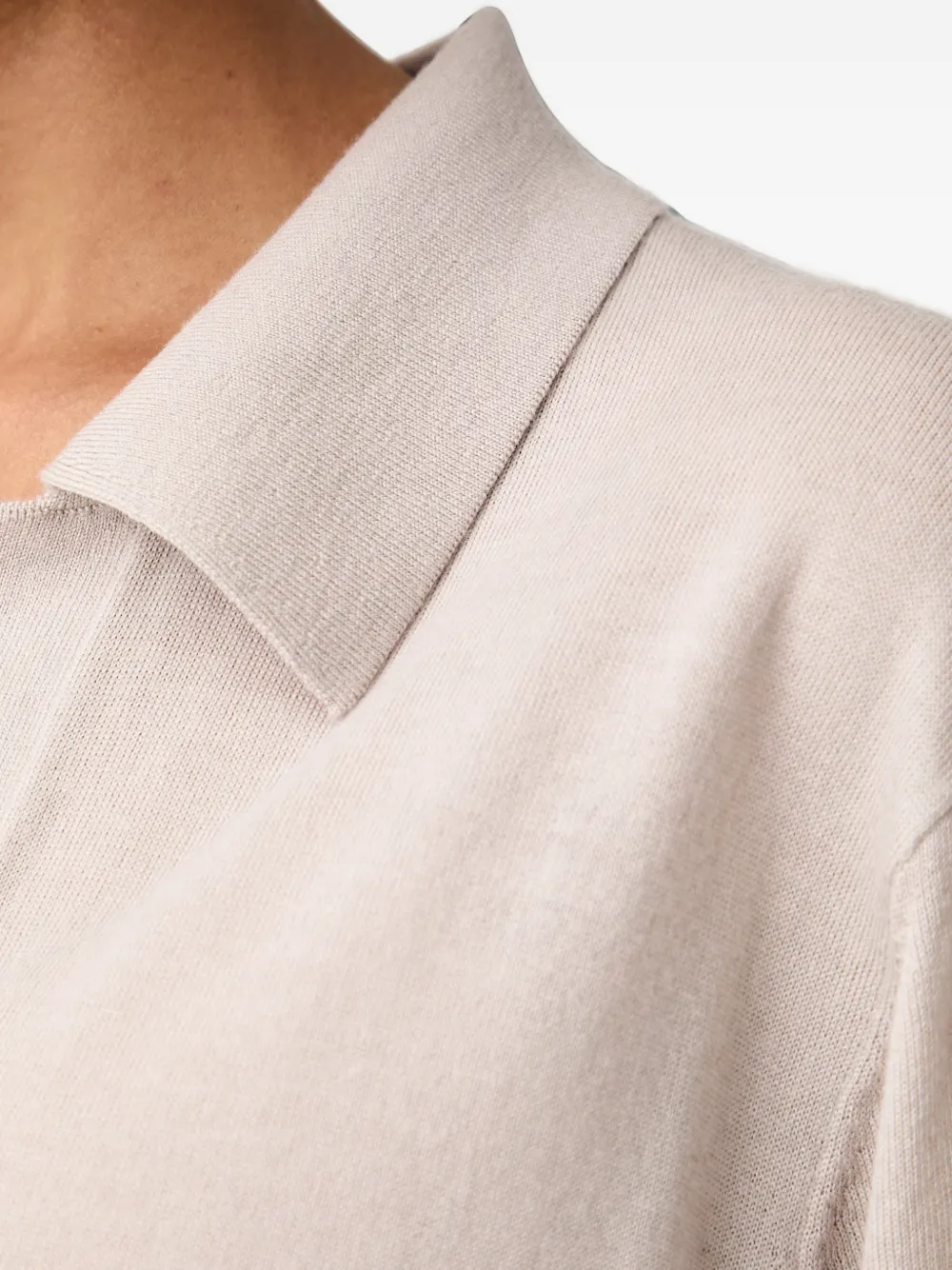 Marc O'Polo Trui met polokraag en korte mouwen Beige