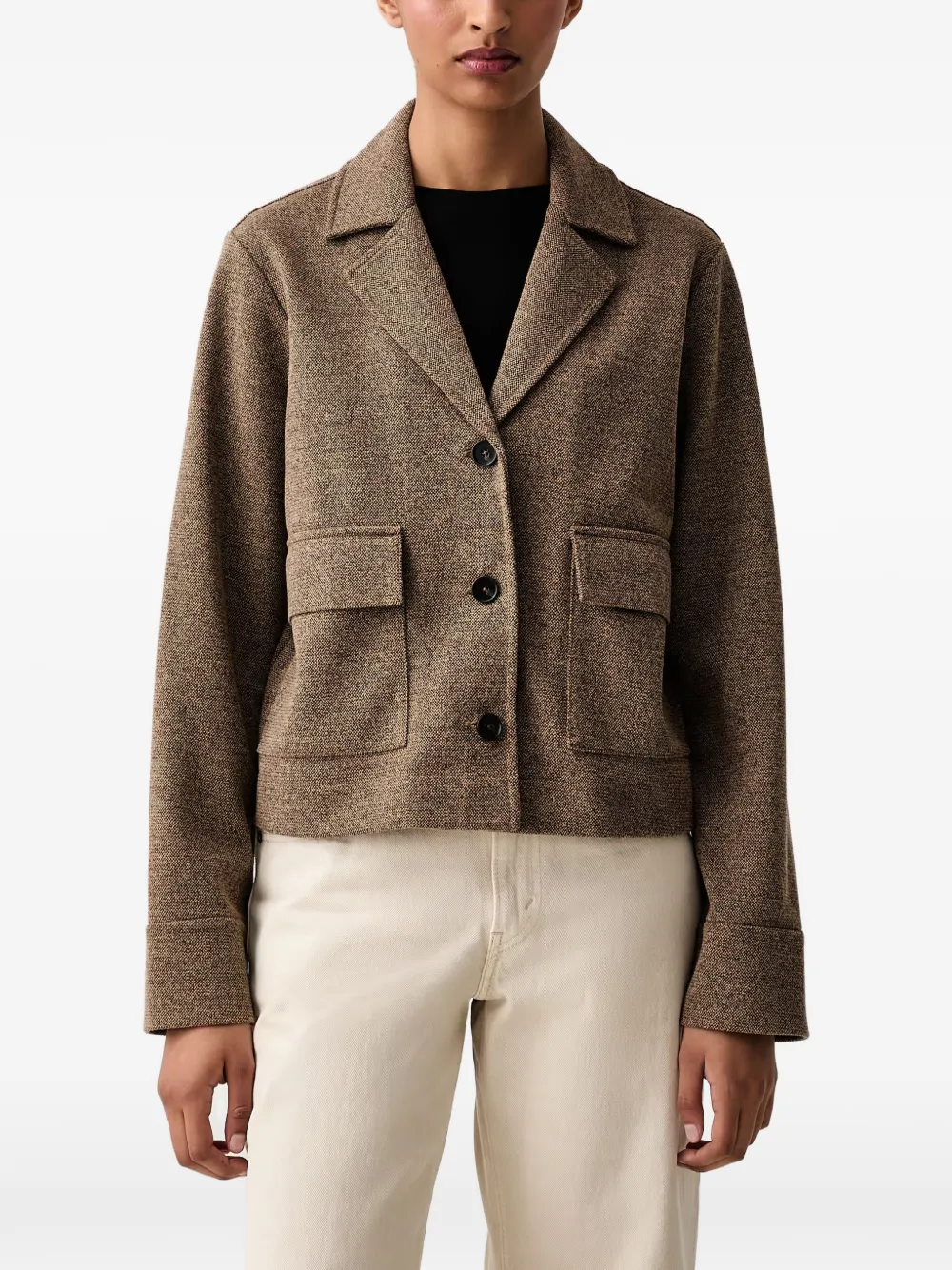 Marc O'Polo flap-pocket button-up tweed jacket · 36