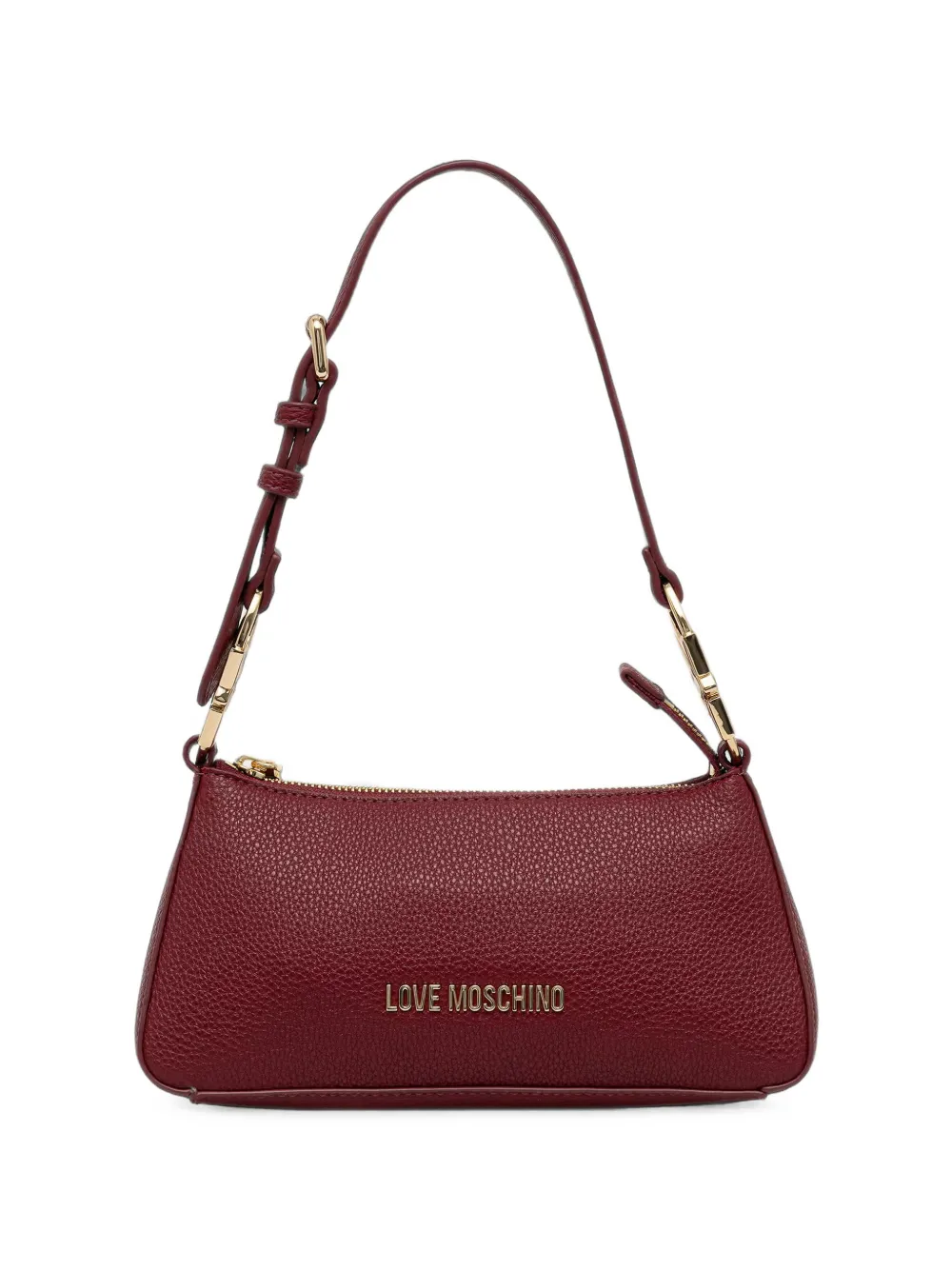 Love Moschino logo-plaque pebbled tote bag - Rosso