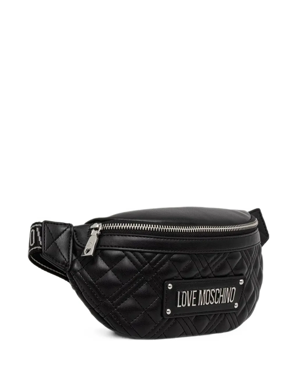 Love Moschino quilted logo-plaque belt bag - Nero