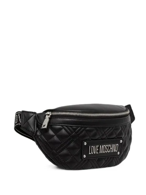 Love Moschino quilted logo-plaque belt bag