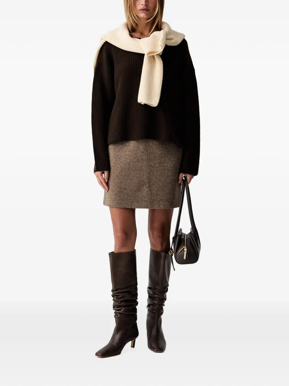 Marc O'Polo Trui met boothals Bruin