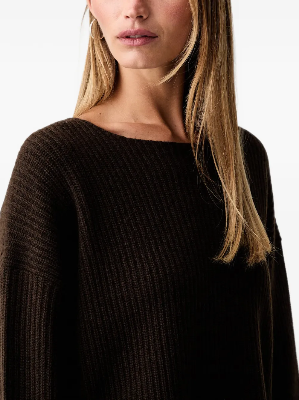 Marc O'Polo Trui met boothals Bruin