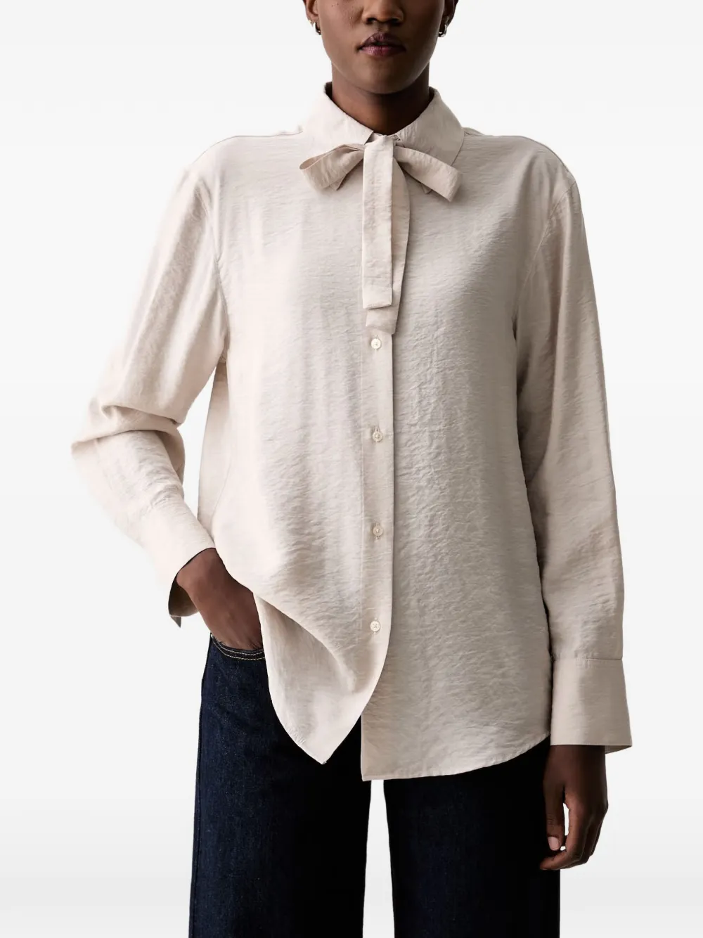 Marc O'Polo bow-detail long-sleeve shirt