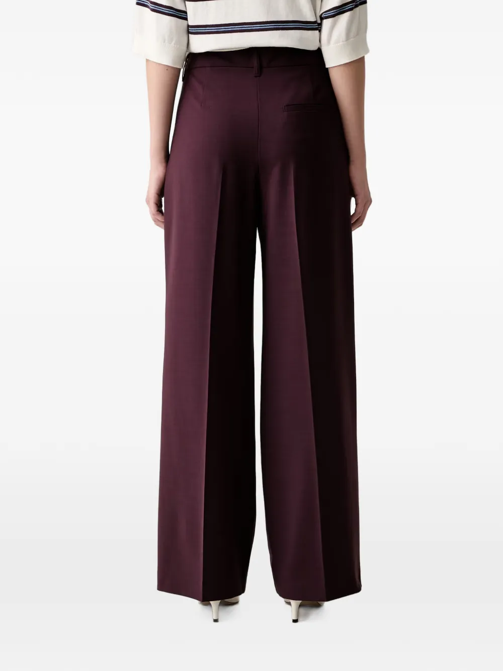Marc O'Polo Geplooide broek met riemlussen Rood