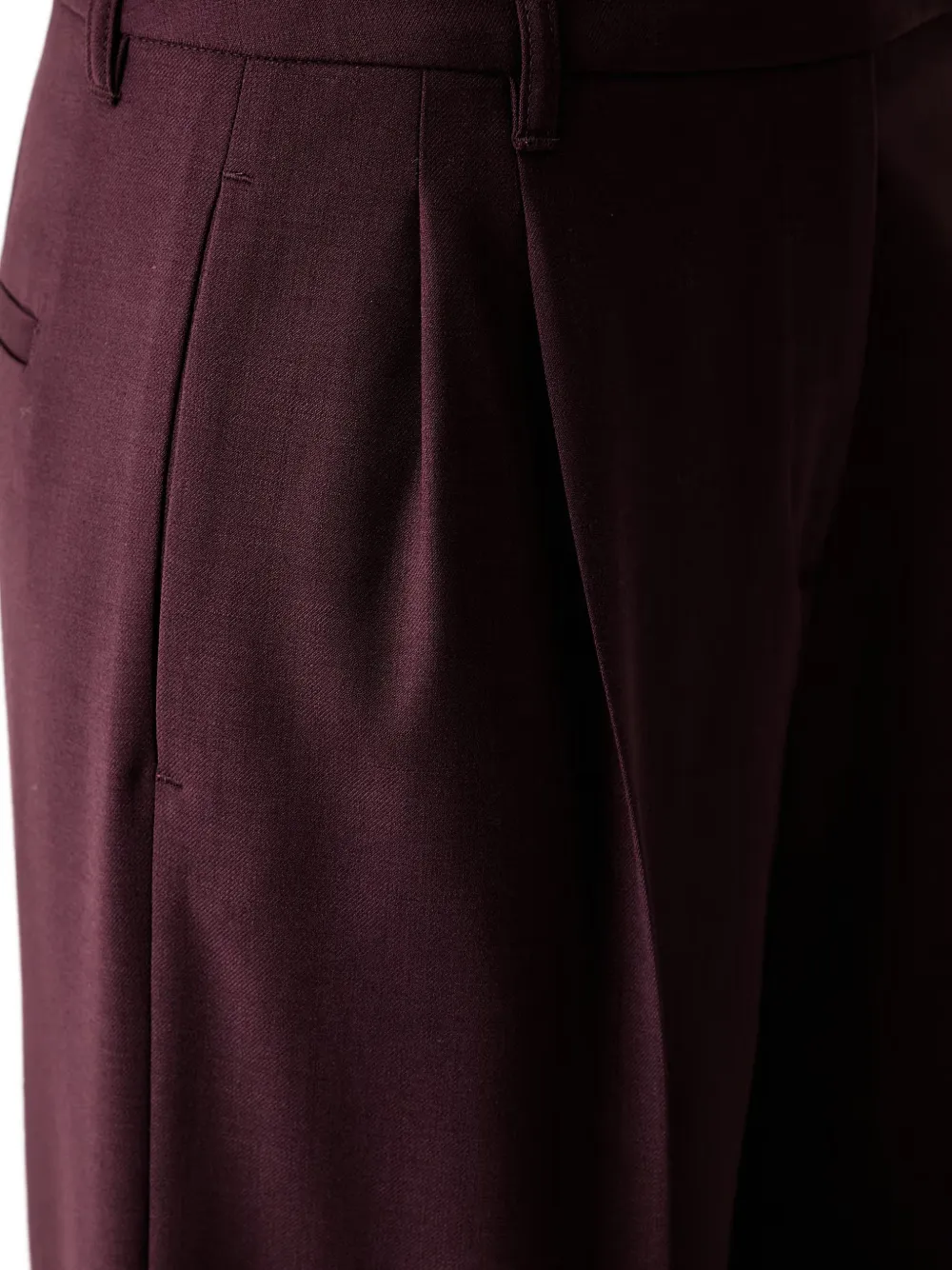 Marc O'Polo Geplooide broek met riemlussen Rood