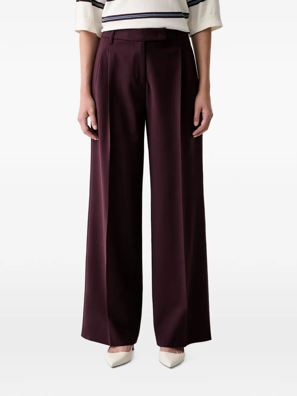 Marc O'Polo belt-loop pleated tailored trousers - Rosso