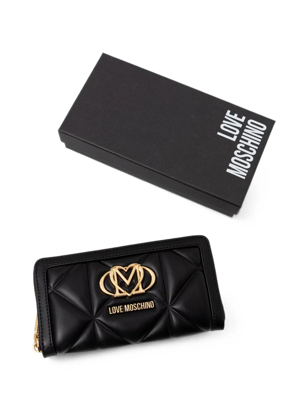 Love Moschino Portemonnee met logoplakkaat Zwart