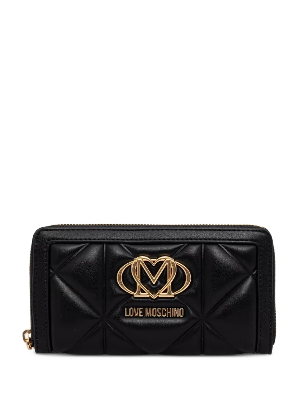 Love Moschino quilted logo-plaque wallet - Nero