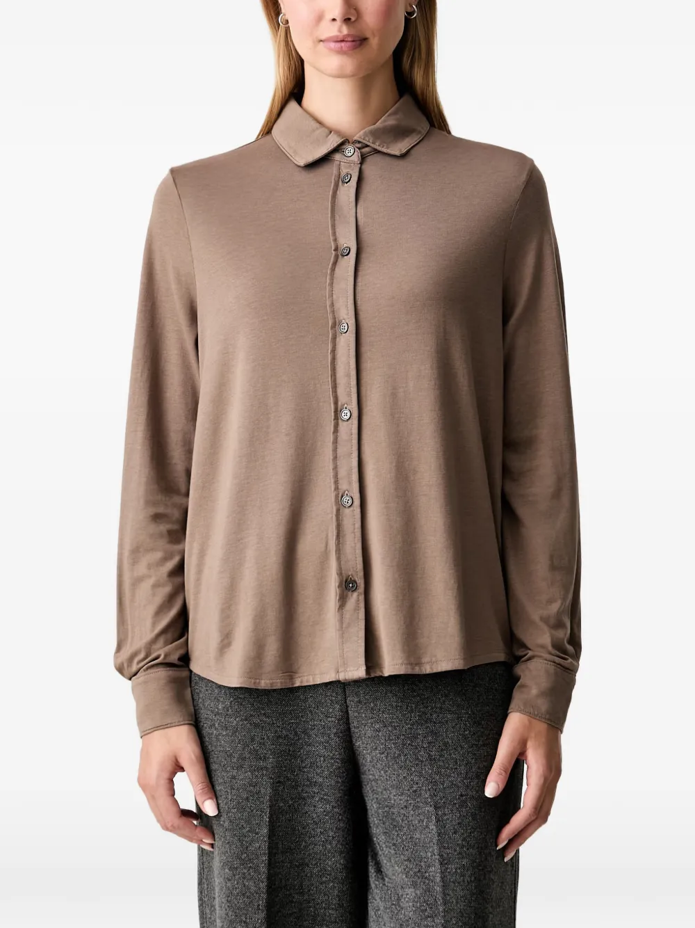 Marc O'Polo long-sleeve button-up shirt - Marrone