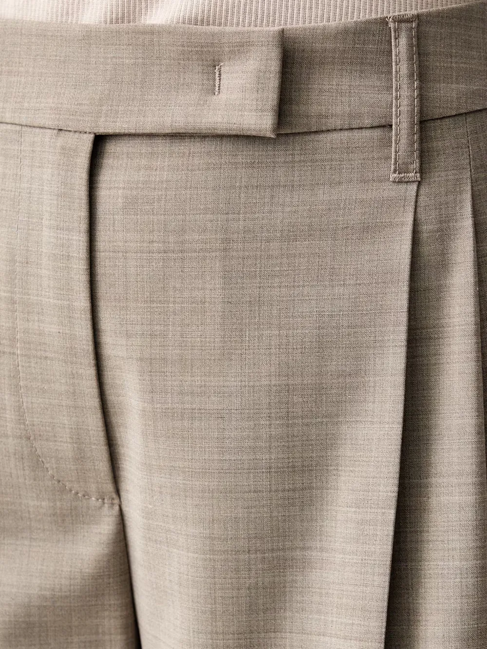 Marc O'Polo Plooibroek met wijde pijpen Beige