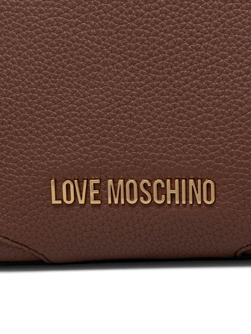 Love Moschino Bewerkte schoudertas met logoplakkaat Bruin