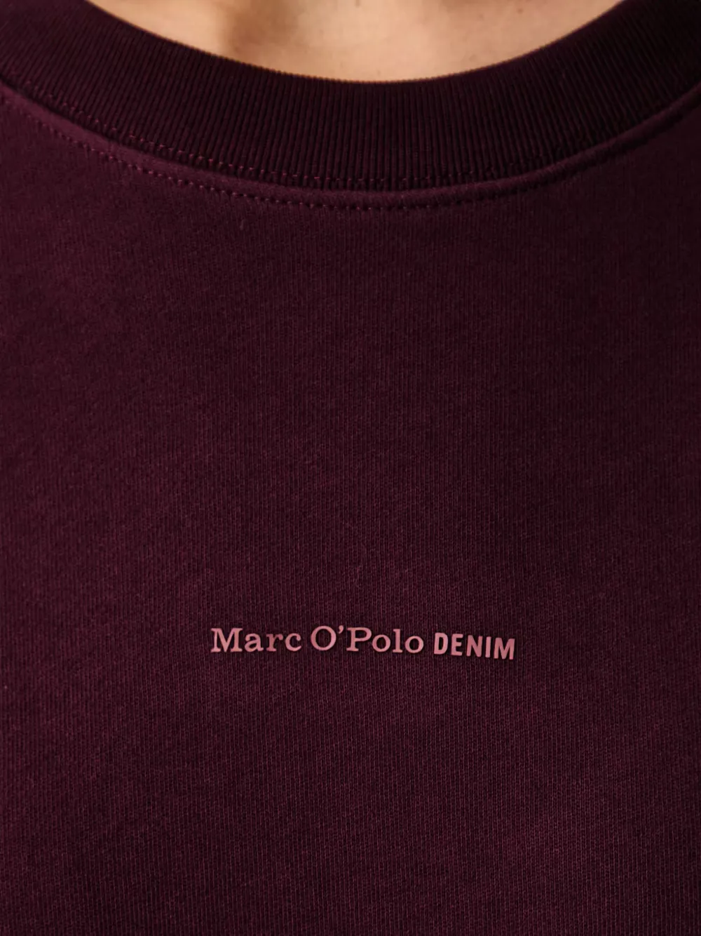 Marc O'Polo Sweater met logoprint en raglan mouwen Rood