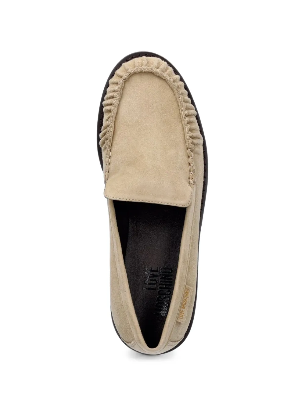 Love Moschino gathered slip-on loafers Beige