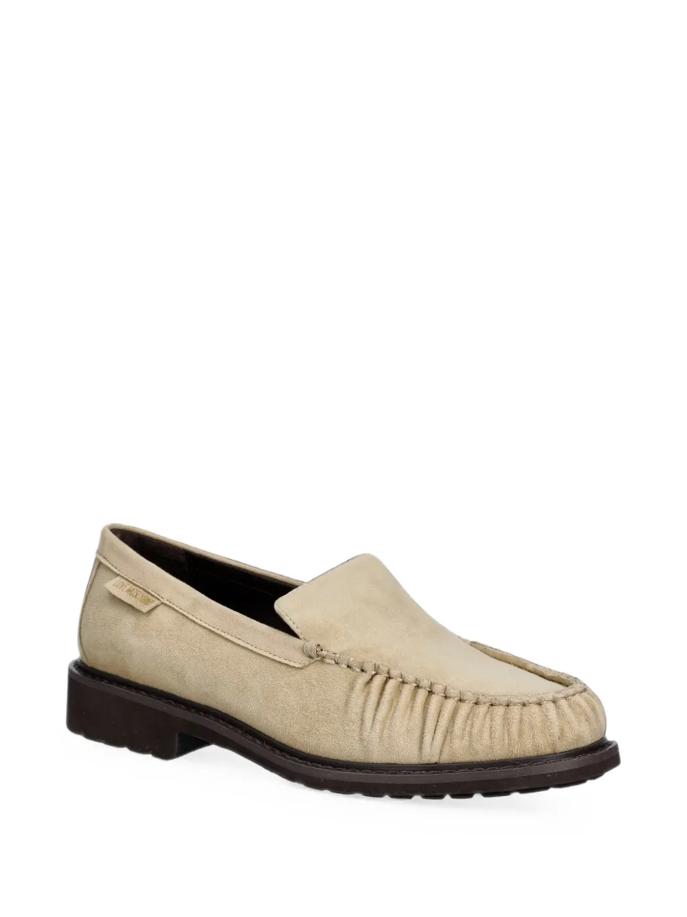 Love Moschino gathered slip-on loafers Beige