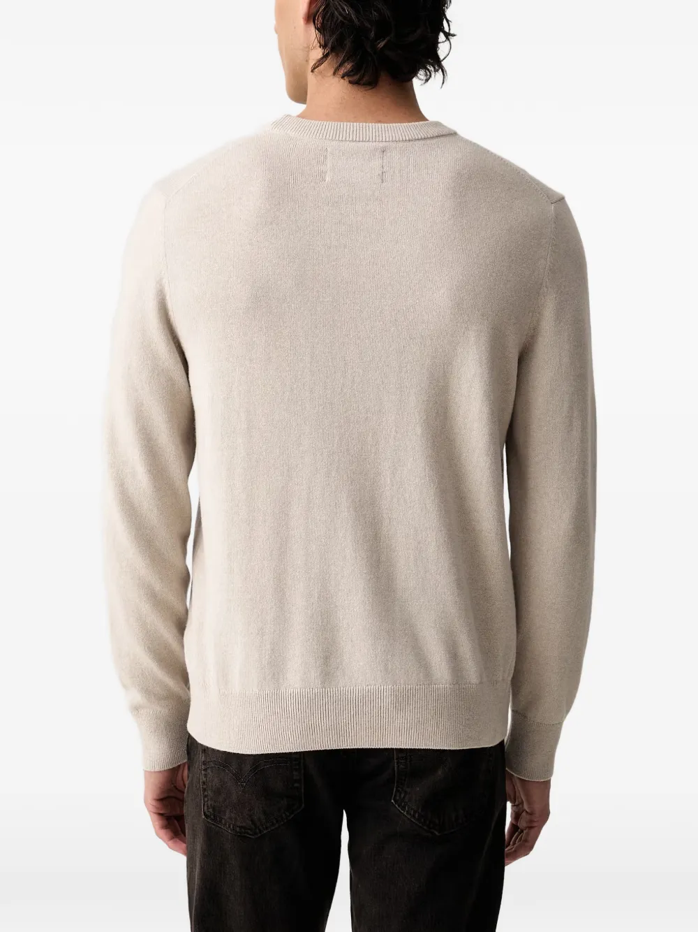 Marc O'Polo logo-embroidered crew-neck sweater Beige