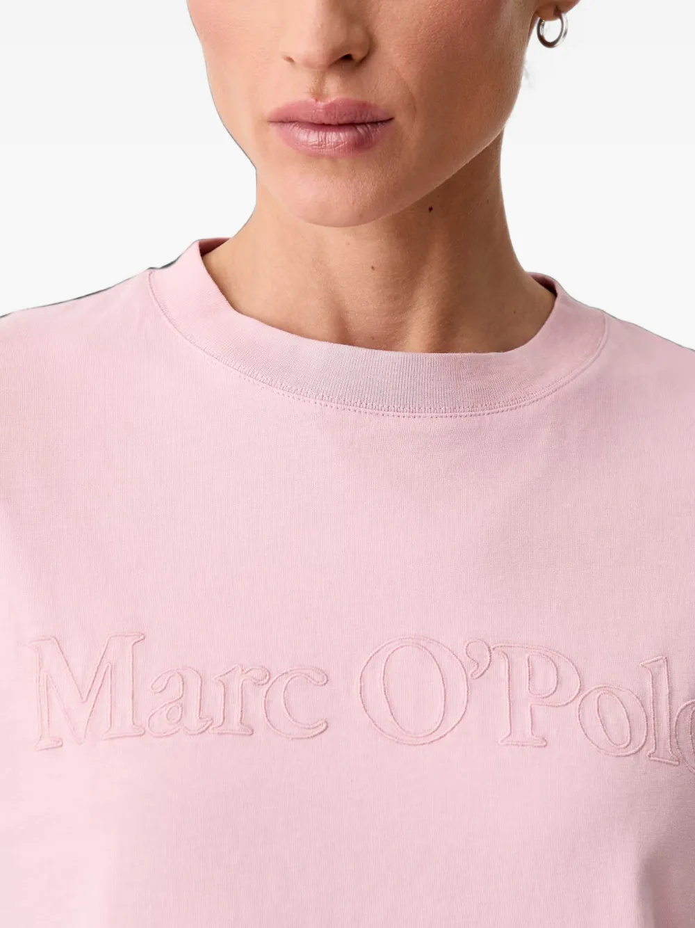 Marc O'Polo T-shirt met geborduurd logo Roze