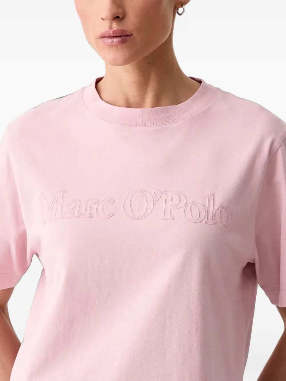 Marc O'Polo T-shirt met geborduurd logo Roze