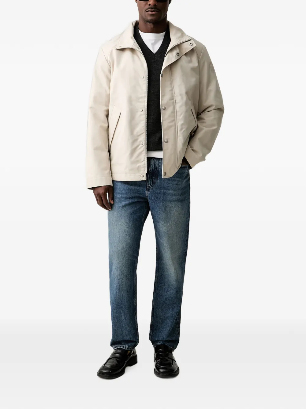Marc O'Polo Jack met verborgen sluiting en raglan mouwen Beige
