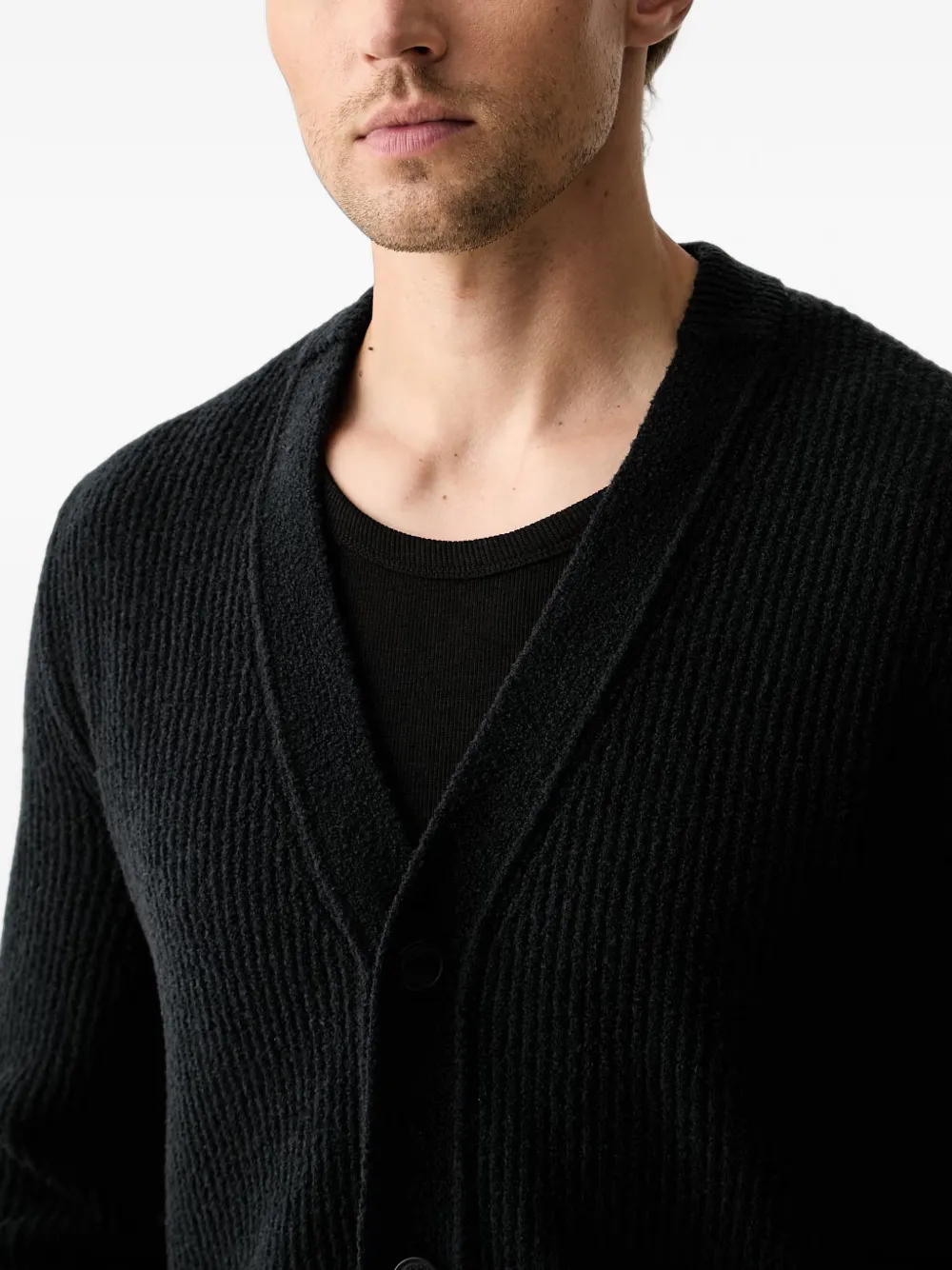 Marc O'Polo Ribgebreid vest Zwart