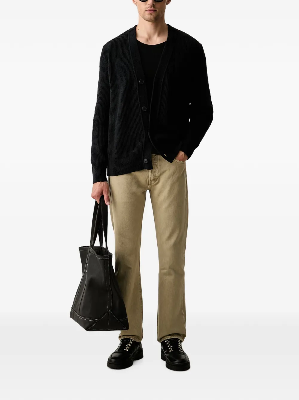 Marc O'Polo Ribgebreid vest Zwart