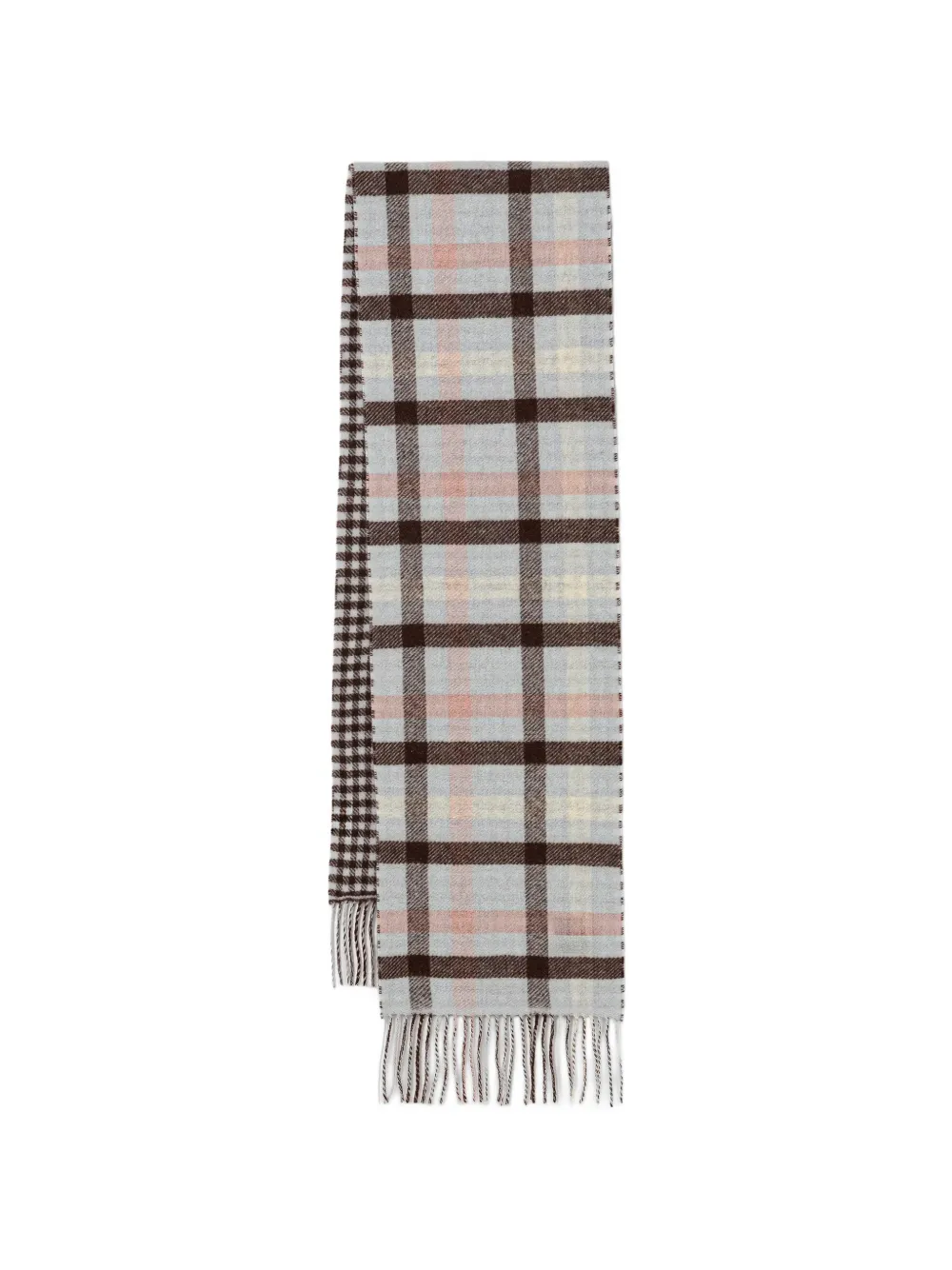 Marc O'Polo check-pattern fringed scarf