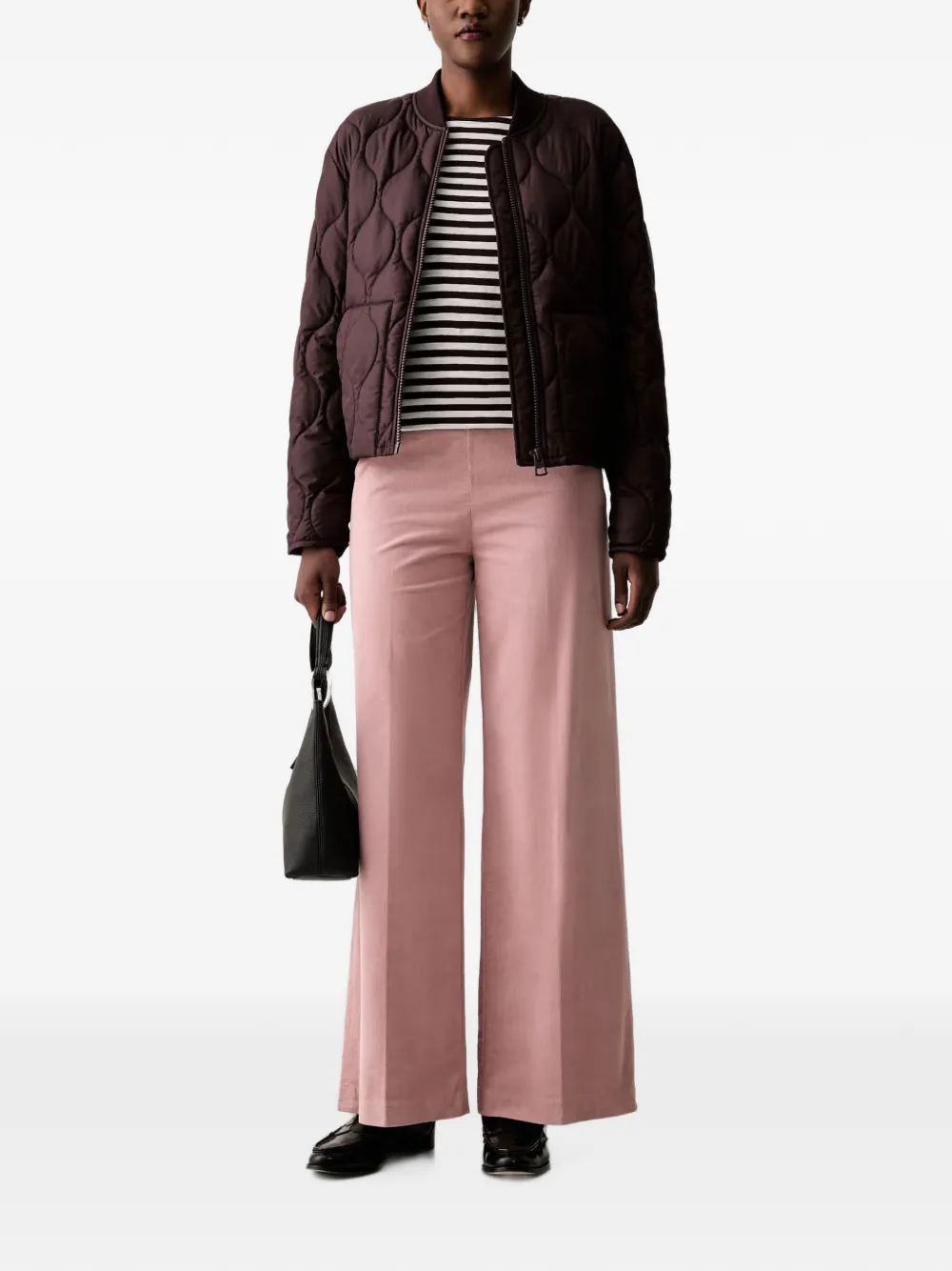 Marc O'Polo Ribfluwelen broek met riemlussen Roze