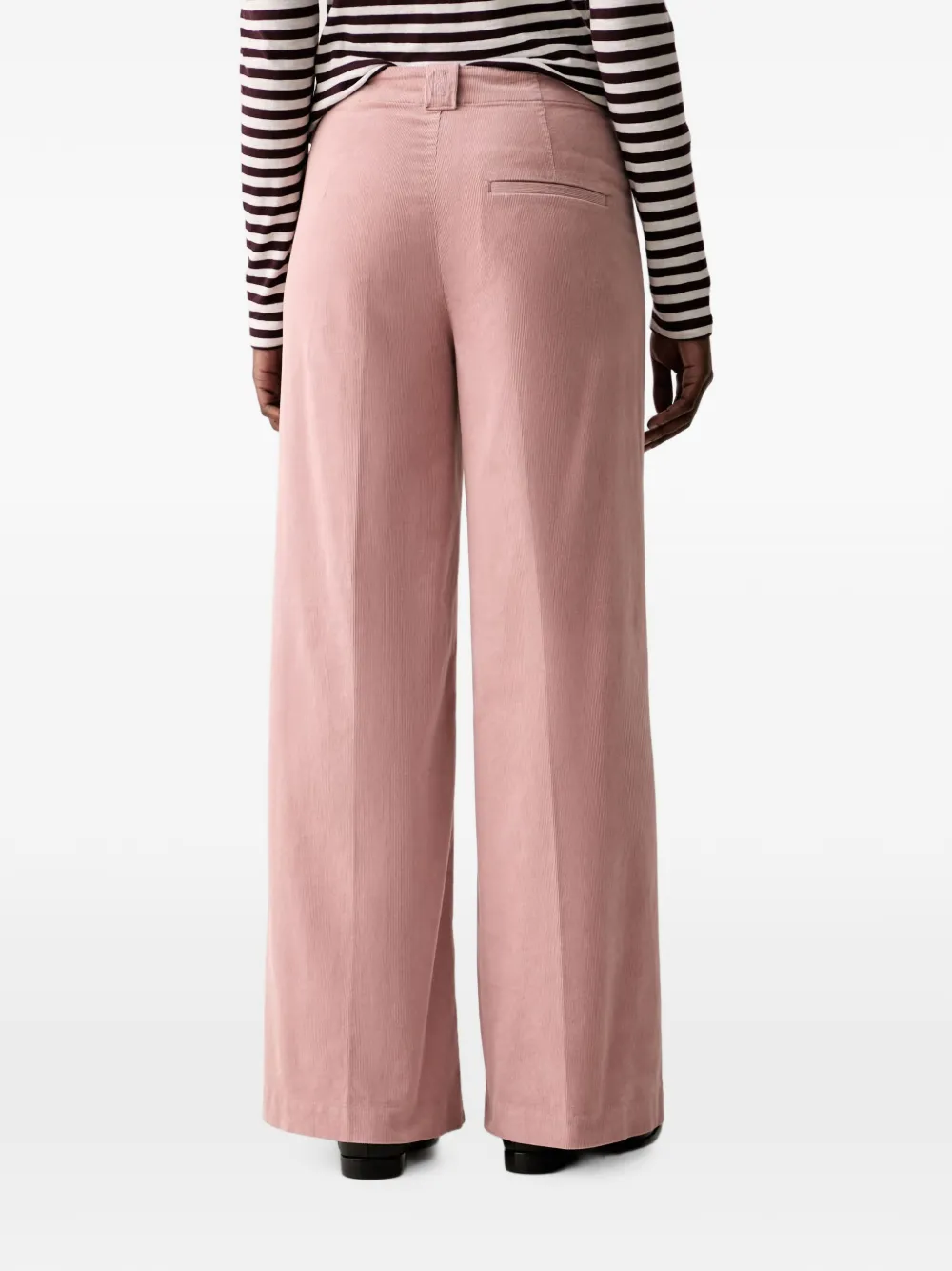 Marc O'Polo Ribfluwelen broek met riemlussen Roze