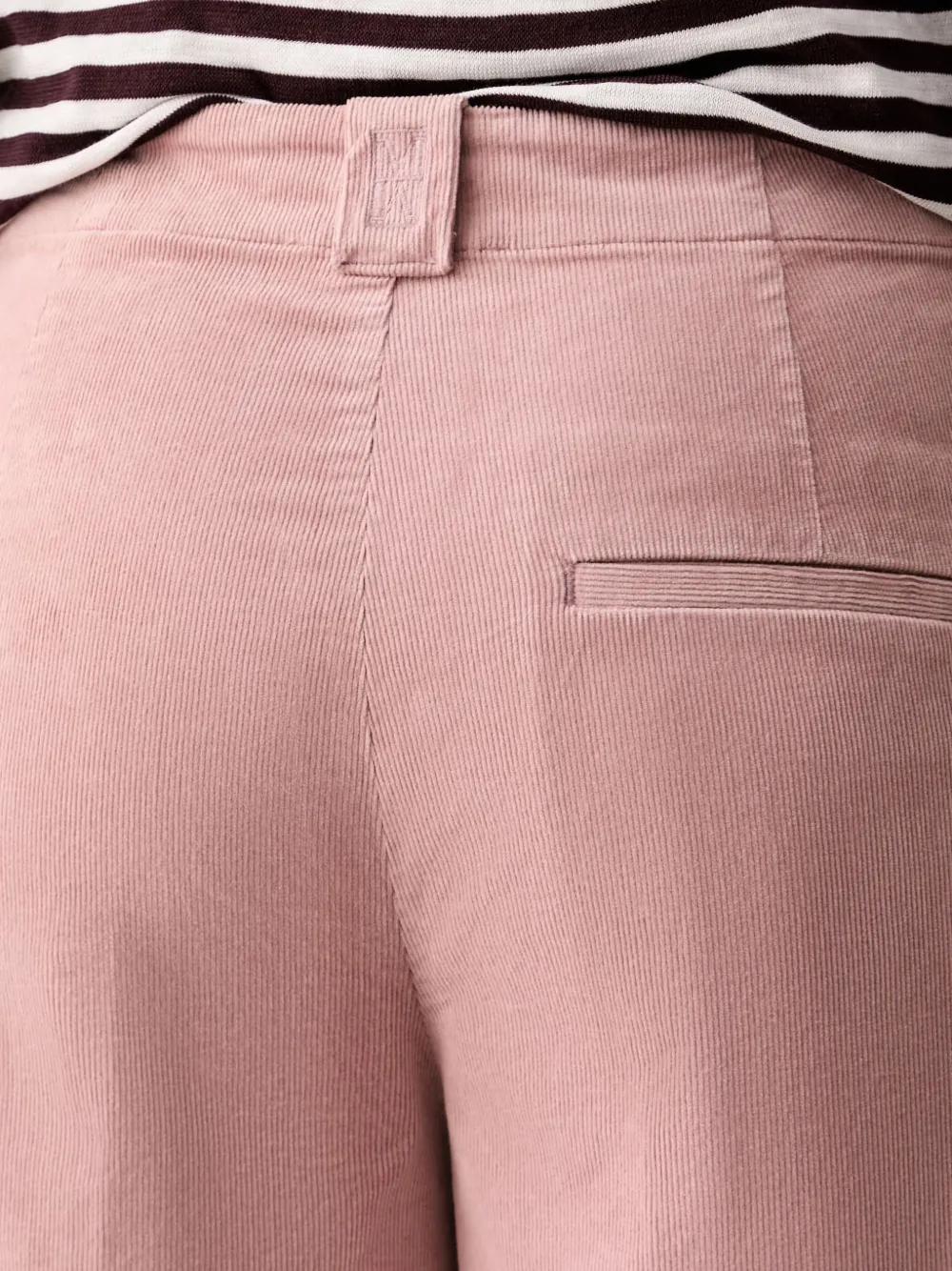 Marc O'Polo Ribfluwelen broek met riemlussen Roze