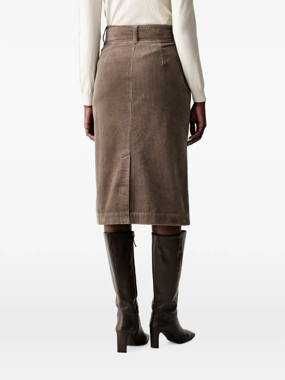 Marc O'Polo belted corduroy midi skirt Bruin