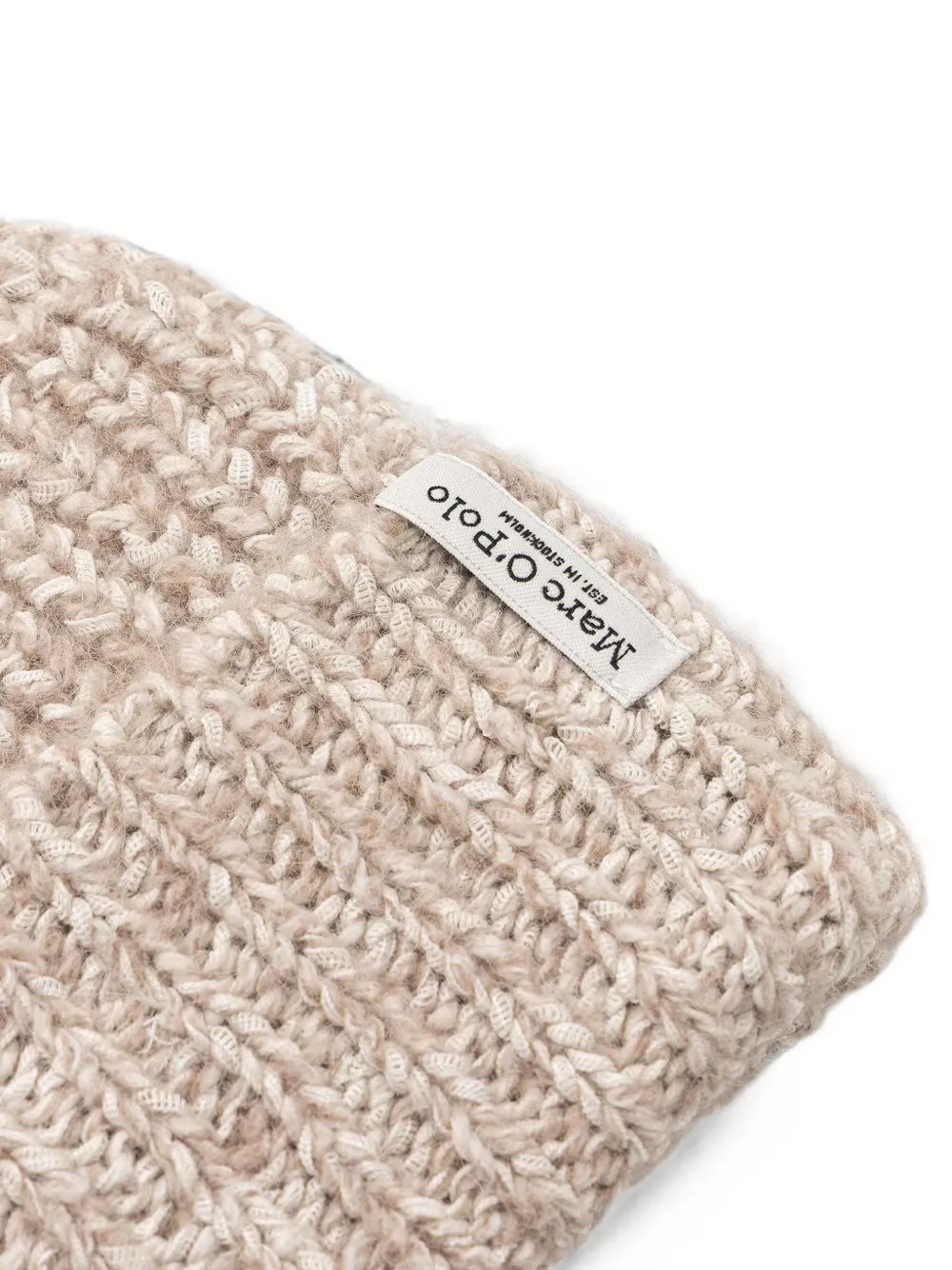 Marc O'Polo Ribgebreide muts Beige