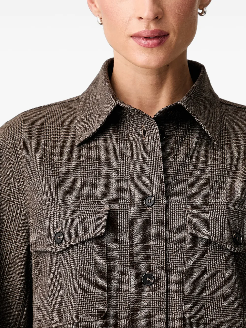 Marc O'Polo check-pattern button-up shirt Bruin